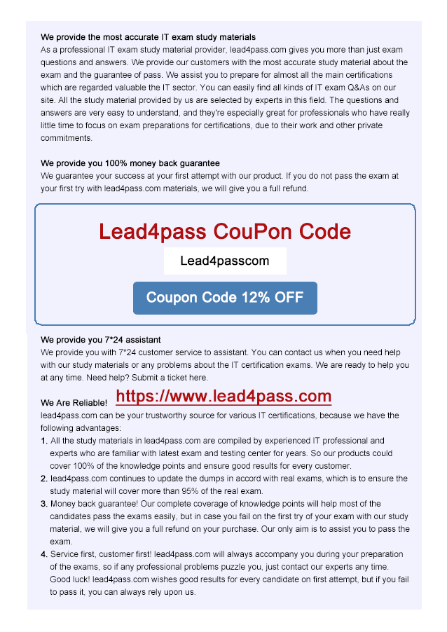 lead4pass 1Y0-253 coupon